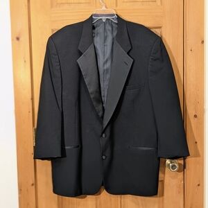 Perry Ellis Formal Wear Tuxedo Jacket Black Two Button Front Mens 50 Long